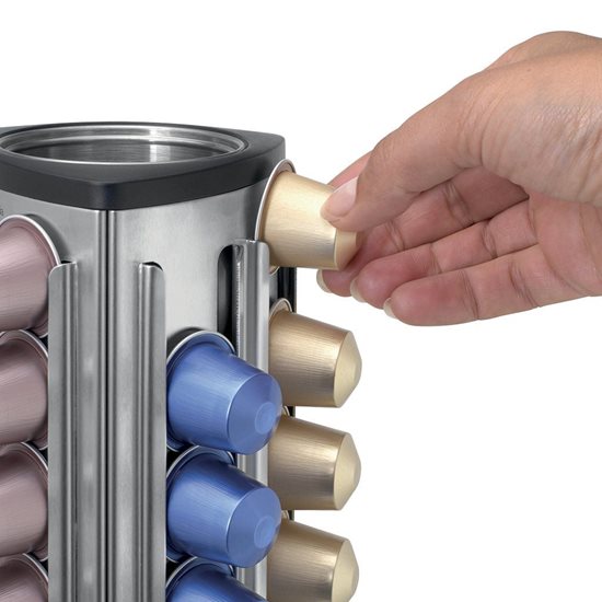 Kahve kapsülü dispenseri, çıkarılabilir hazneli, paslanmaz çelik, 12 x 12 x 19,5 cm - Brabantia