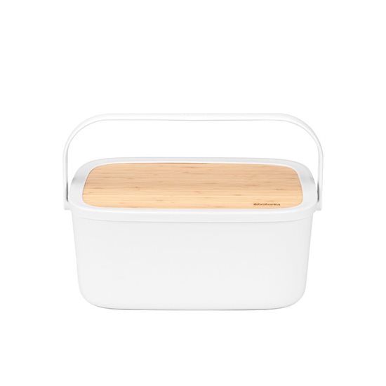 Bread box with bamboo lid, 25.5 x 39.5 cm, Light Gray - Brabantia