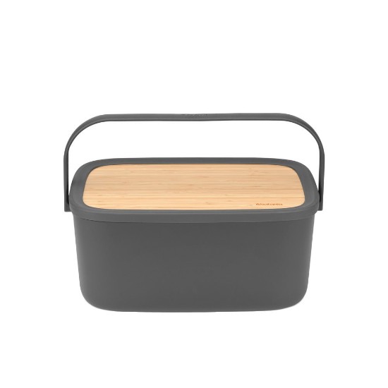 Caixa de pão com tampa de bambu, 25,5 x 39,5 cm, Cinza Escuro - Brabantia