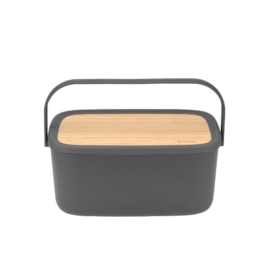 Portapane con coperchio in bambù, 25,5 x 39,5 cm, Grigio scuro - Brabantia