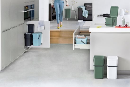 Кофа за боклук "Sort&Go", пластмаса, 12 л, сива - Brabantia