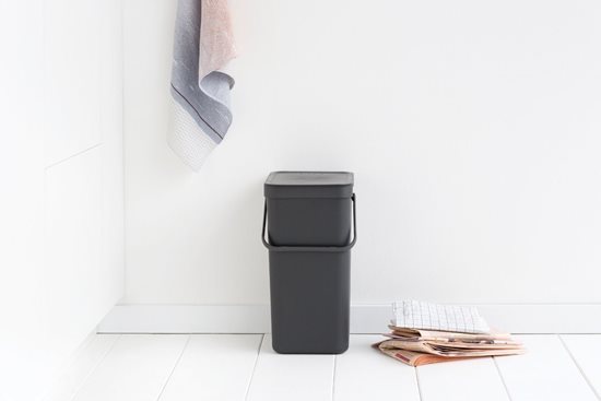 "Sort & Go" trash bin, plastic, 16 L, Gray - Brabantia