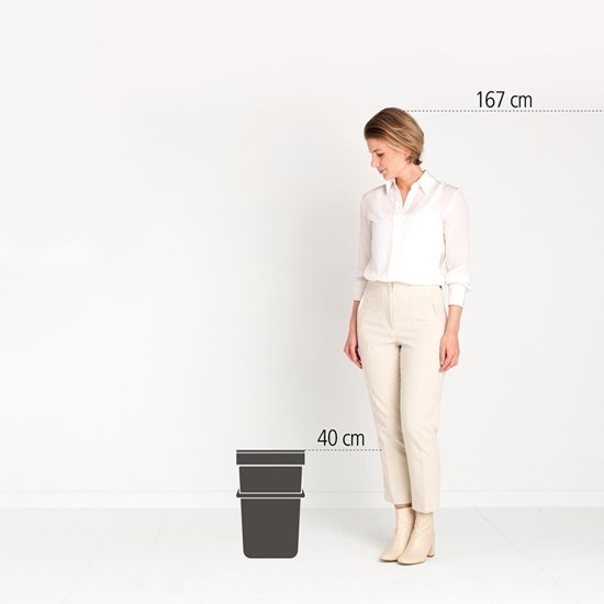 "Sort & Go" çöp kutusu, plastik, 16 L, Gri - Brabantia