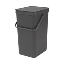 "Sort & Go" trash bin, plastic, 16 L, Gray - Brabantia