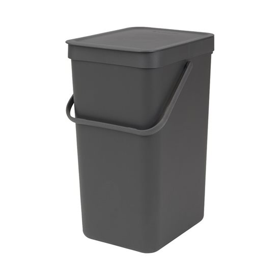 "Sort & Go" çöp kutusu, plastik, 16 L, Gri - Brabantia