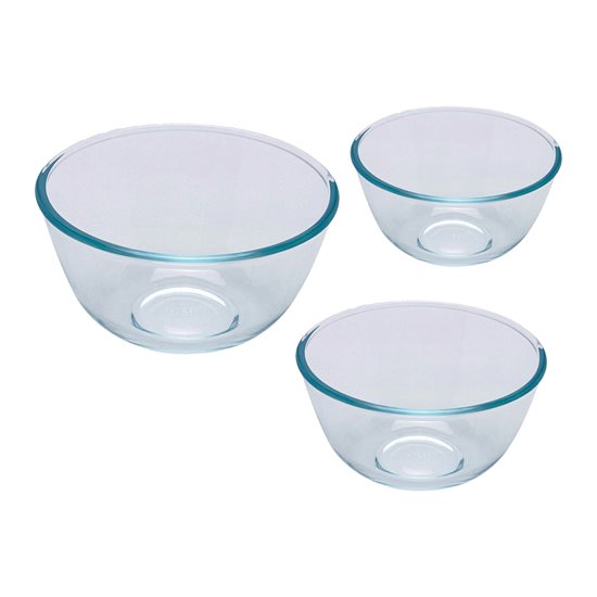 Set van 3 kommen, gemaakt van hittebestendig glas, "Classic" - Pyrex