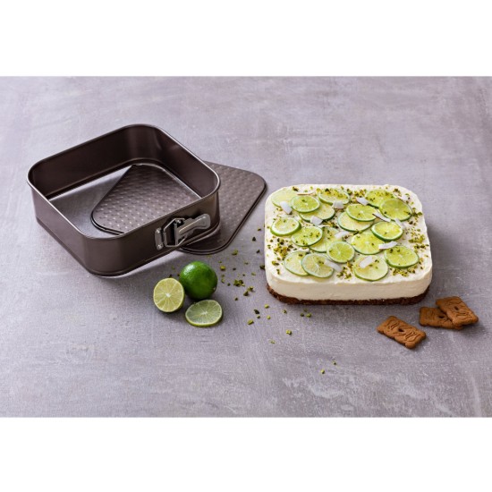 Quadratische Backform, mit abnehmbarem Boden, "ASIMETRIA", 24 cm, Karbonstahl - Pyrex
