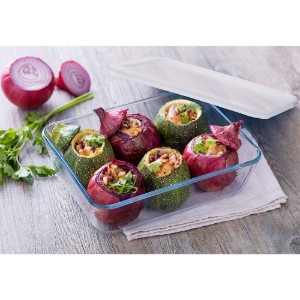 Caserola dreptunghiulara cu capac plastic, din sticla termorezistenta "Cook & Freeze", 2,6 L - Pyrex