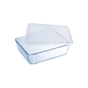 Caserola dreptunghiulara cu capac plastic, din sticla termorezistenta "Cook & Freeze", 4 L - Pyrex
