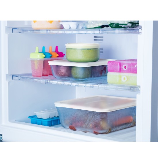 "Cook & Freeze" kvadratna posoda za živila, iz toplotno odpornega stekla, 2 L, s plastičnim pokrovom - Pyrex