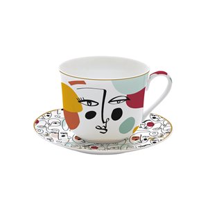 Porcelain cup and saucer, 400 ml, "Modernism" - Nuova R2S