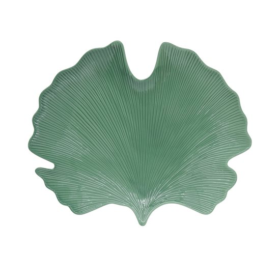 "Leaves Light Green" porcelain platter, 35 x 29 cm - Nuova R2S 