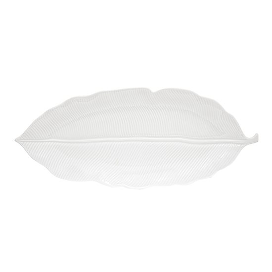 Platter tal-porċellana "Leaves White", 39 x 16 cm - Nuova R2S 