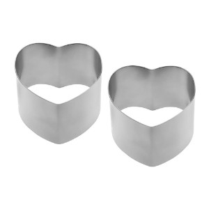 Set of 2 decorating moulds, heart, stainless steel - Westmark