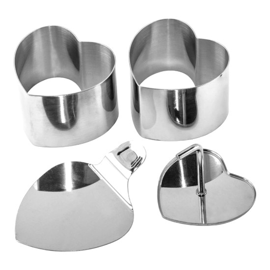 Set of stainless steel heart-shaped moulds, 7.5 cm in diameter, 4 pieces - Westmark