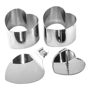 Set of stainless steel heart-shaped moulds, 7.5 cm in diameter, 4 pieces - Westmark