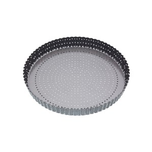 Perforated tart tray, steel, 30 cm - Kitchen Craft