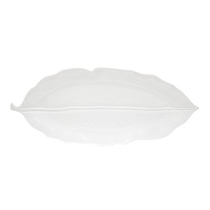 "Leaves White" porcelain platter, 39 x 16 cm - Nuova R2S 
