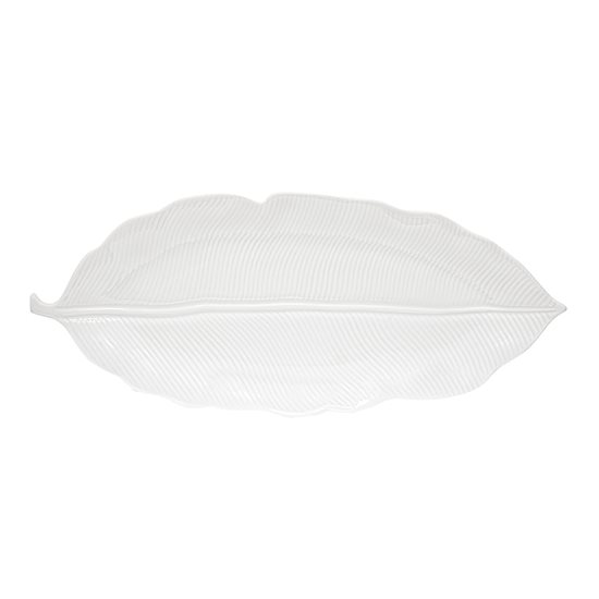 Platter tal-porċellana "Leaves White", 39 x 16 cm - Nuova R2S 