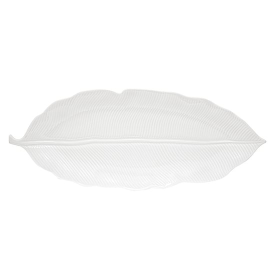 Platter tal-porċellana "Leaves White", 47 x 19 cm - Nuova R2S 
