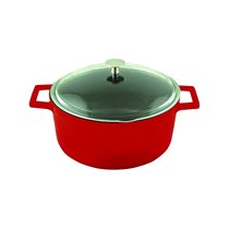 Saucepan, cast iron, 24 cm, "Glaze" range, red - LAVA brand