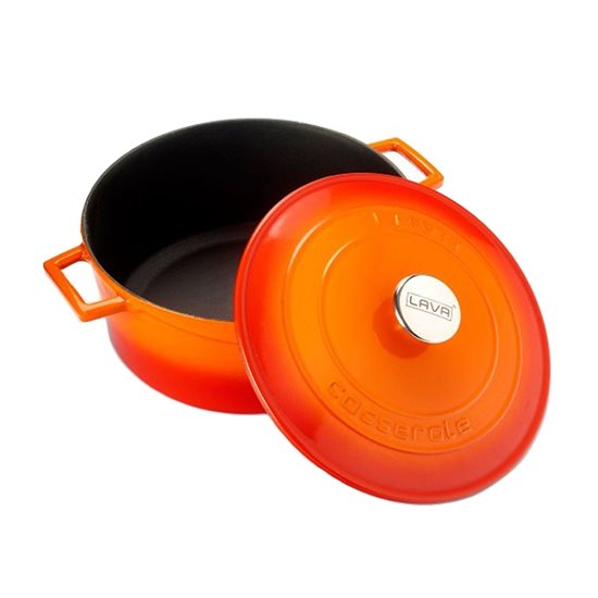 Saucepan, cast iron, 28 cm, 6.7 l, "Folk" range, orange color - LAVA brand