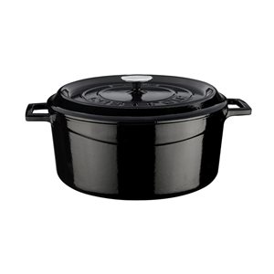 Saucepan, cast iron, 28 cm, "Trendy" range, black - LAVA brand