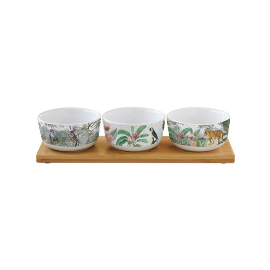 Conjunto de 4 peças "Paraíso Tropical" para servir molhos e aperitivos, 9 cm, em cerâmica - Nuova R2S

