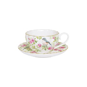 Porcelain tea cup and saucer, 200 ml, "Spring Time" collection - Nuova R2S