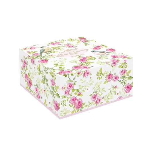 Skodelica za čaj in krožnik iz porcelana, 200 ml, kolekcija "Spring Time" - Easy Life