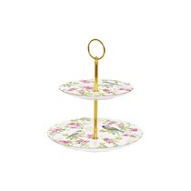 2-tier porcelain platter for cakes, 16 cm/21 cm, "Spring Time" collection - Nuova R2S