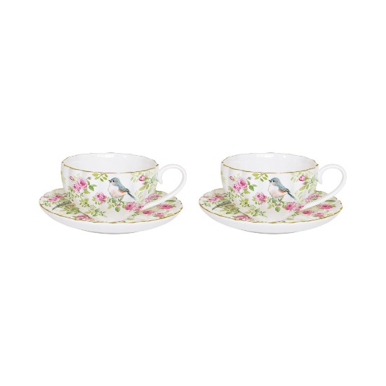 2 porceliano kavos puodelių rinkinys su lėkštėmis, 100 ml, "Spring Time" kolekcija - Naujas R2S