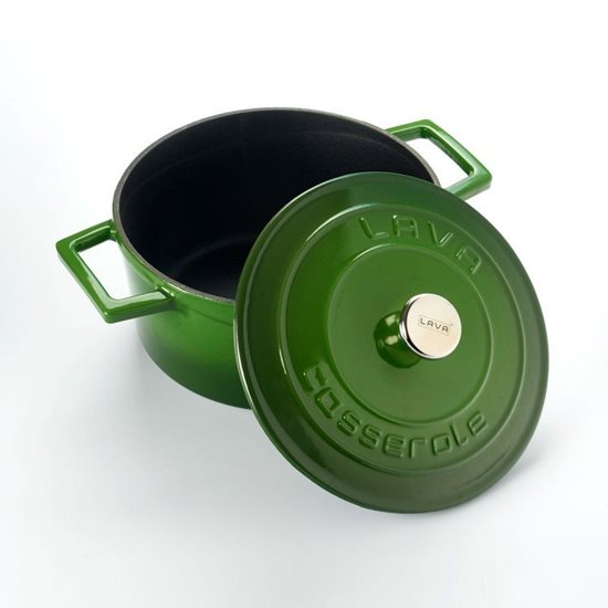 Saucepan, cast iron, 20 cm, "Folk", green - LAVA brand