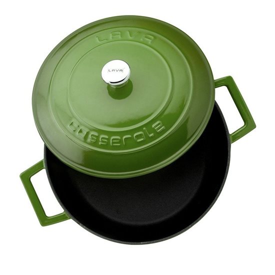 Saucepan, cast iron, 24 cm, "Folk" range, green - LAVA brand
