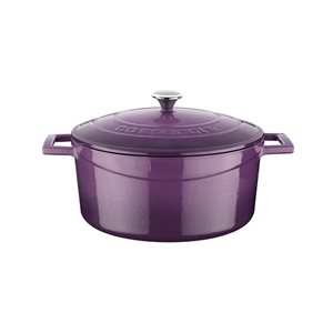 Saucepan, cast iron, 24 cm, 4.5 l, "Folk" range, purple - LAVA brand