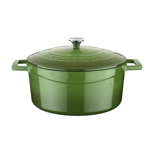 Saucepan, cast iron, 28 cm, "Folk", green - LAVA brand