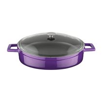 Saucepan, cast iron, 28 cm, "Glaze" brand, purple - LAVA brand