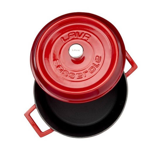 Fazékserpenyő, öntöttvas, 20cm/2.82L, "Trendy", Piros - LAVA