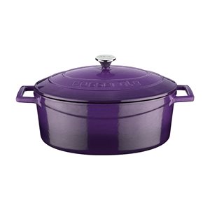 Oval saucepan, cast iron, 29cm/4,7L, "Folk", Purple - LAVA