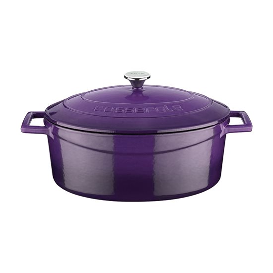 Oval saucepan, cast iron, 29cm/4,7L, "Folk", Purple - LAVA