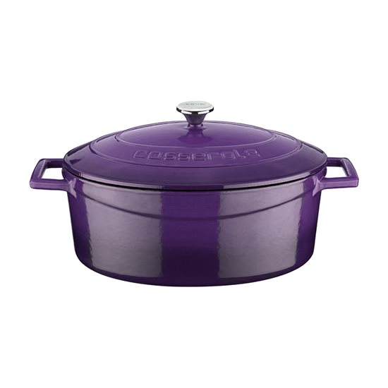 Cacerola ovalada, hierro fundido, 29cm/4,7L, "Folk", Morado - LAVA