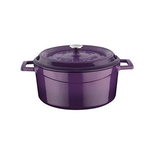 Saucepan, cast iron, 24 cm, "Trendy", purple - LAVA brand