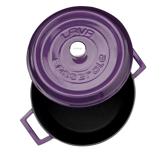 Saucepan, cast iron, 24 cm, "Trendy", purple - LAVA brand