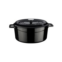Saucepan, cast iron, 24 cm, "Trendy" range, black - LAVA brand