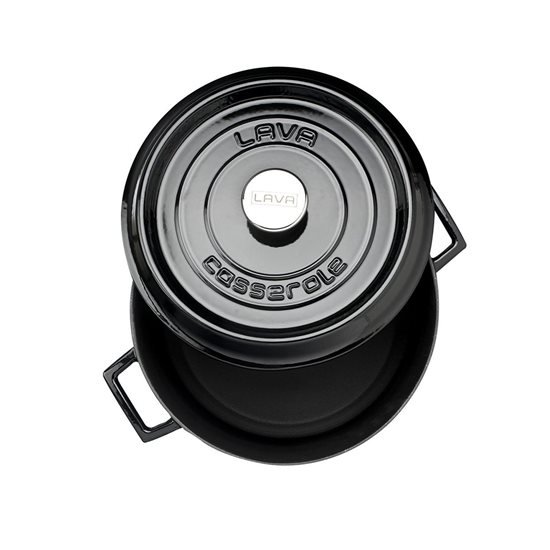 Saucepan, cast iron, 24 cm, "Trendy" range, black - LAVA brand