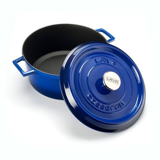 Steelpan, gietijzer, 24 cm, "Trendy" gamma, blauw - LAVA merk