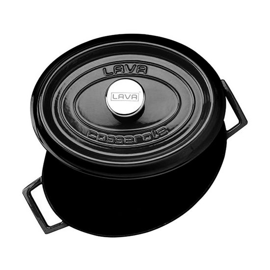 Panela oval, ferro fundido, 31 cm, linha "Trendy", preta - marca LAVA