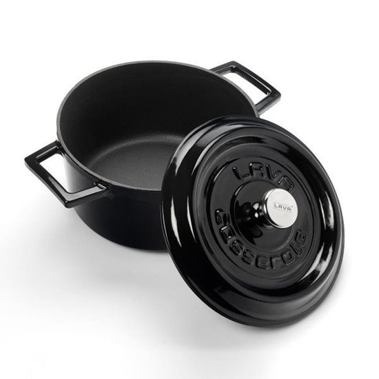 Saucepan, cast iron, 20 cm, "Trendy" range,  black - LAVA brand