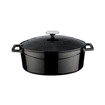 Oval saucepan, cast iron, 27 cm, "Folk" range, black - LAVA brand