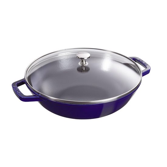 Wok pan, cast iron, 30cm, Dark Blue - Staub